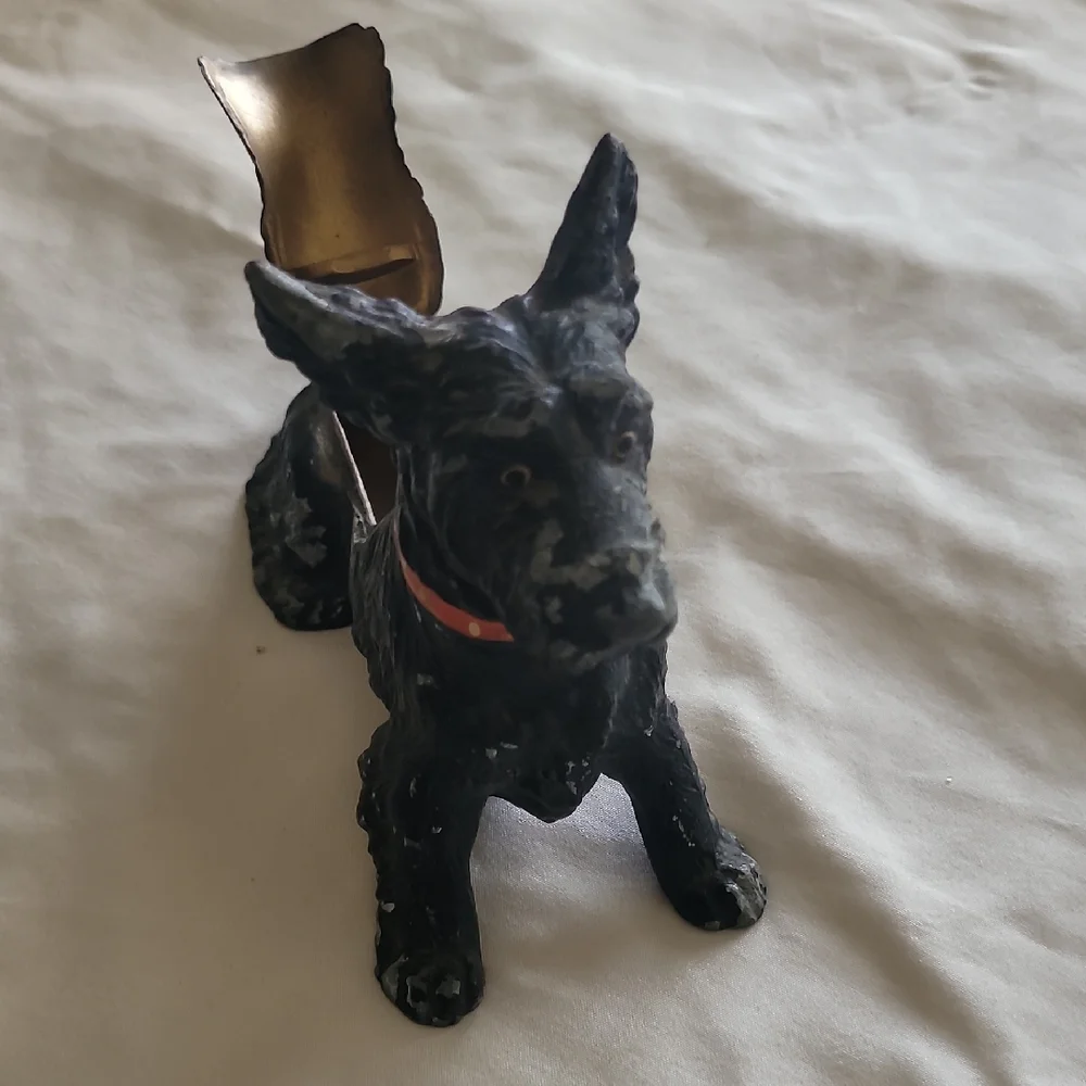 Black Dog Figurine with Red Collar